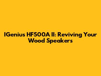 IGenius HF500A II: Reviving Your Wood Speakers