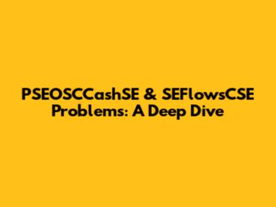 PSEOSCCashSE & SEFlowsCSE Problems: A Deep Dive